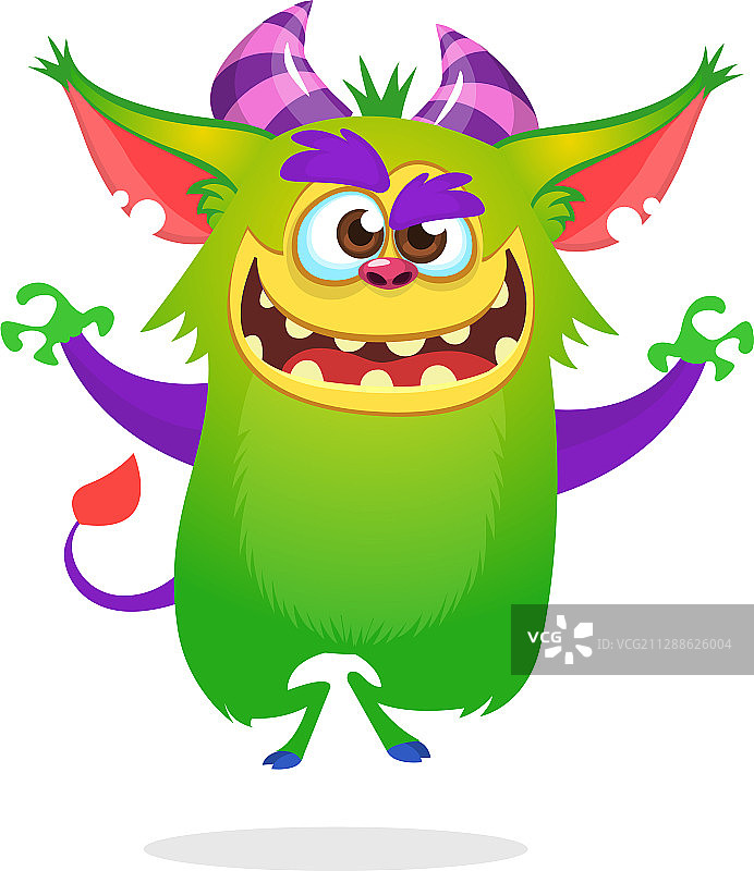 万圣节跳舞的卡通巨魔儿童图片素材