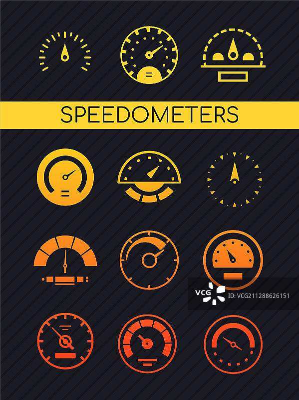 不同类型的速度计合集图片素材