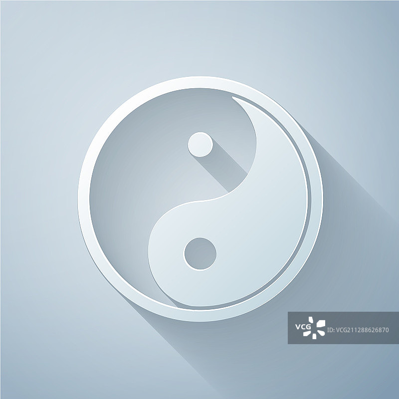 剪纸阴阳符号：和谐与平衡图片素材