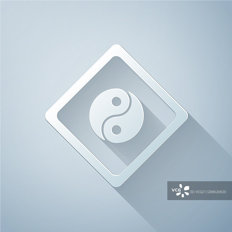 剪纸阴阳符号：和谐与平衡图片素材