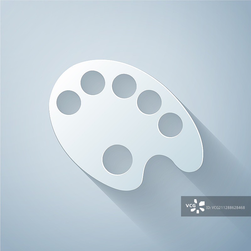 灰色背景剪纸调色板图标图片素材