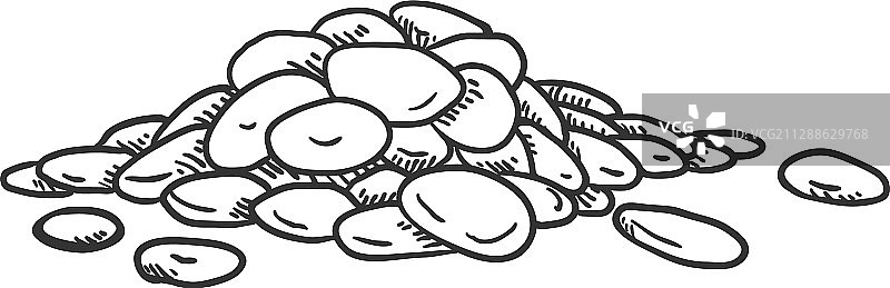 扁豆堆素描图片素材