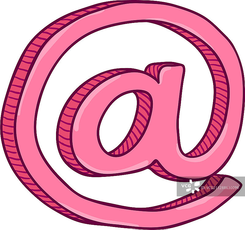 卡通粉色@符号邮件标志图片素材