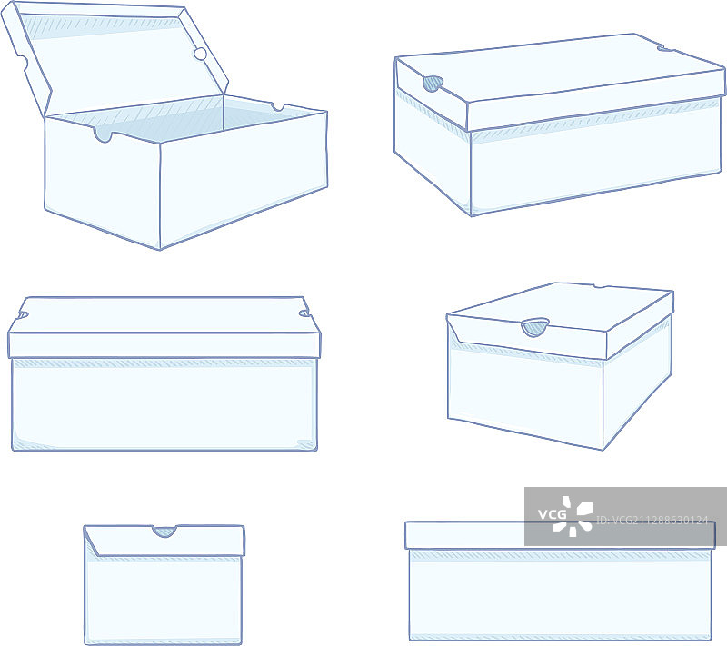 卡通白色鞋盒合集图片素材