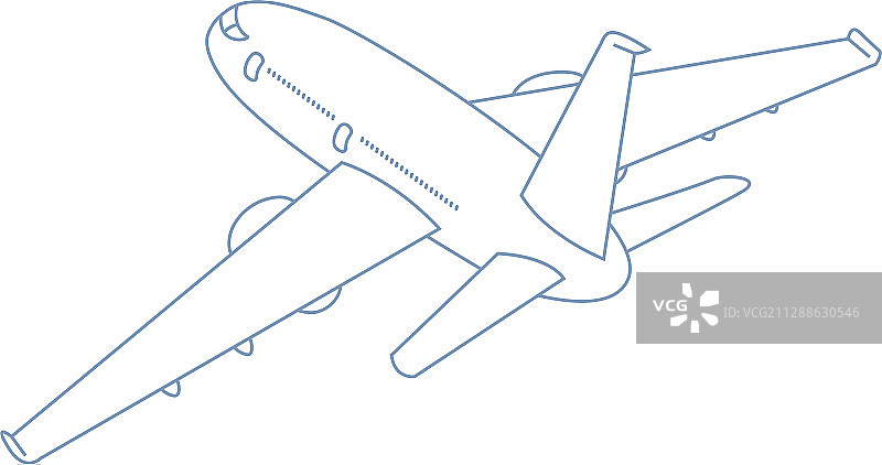 飞机轮廓透视图背面图片素材