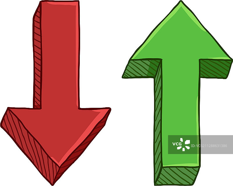 卡通彩色箭头上下指示图片素材