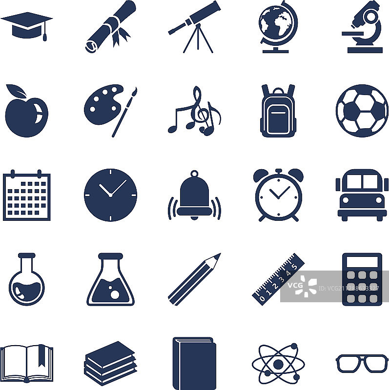 教育符号剪影合集图片素材