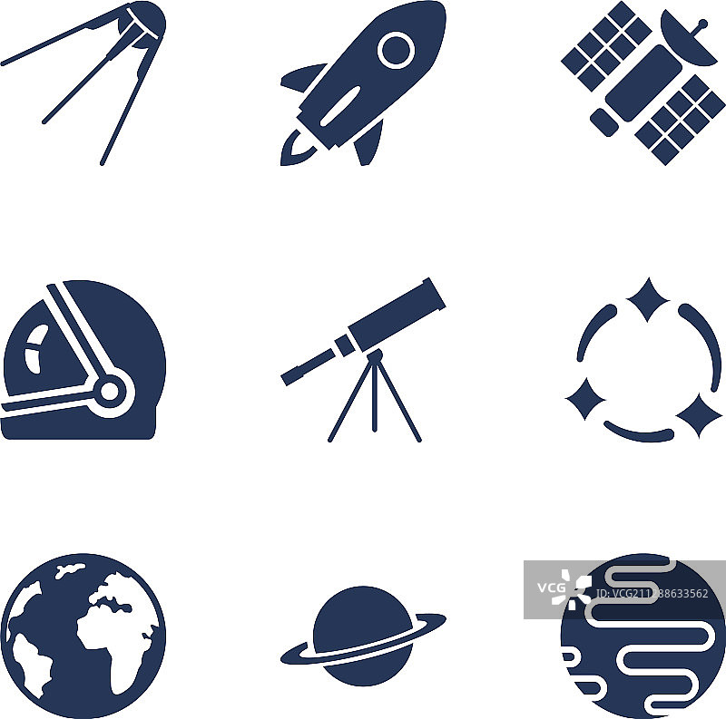 太空天文符号剪影合集图片素材