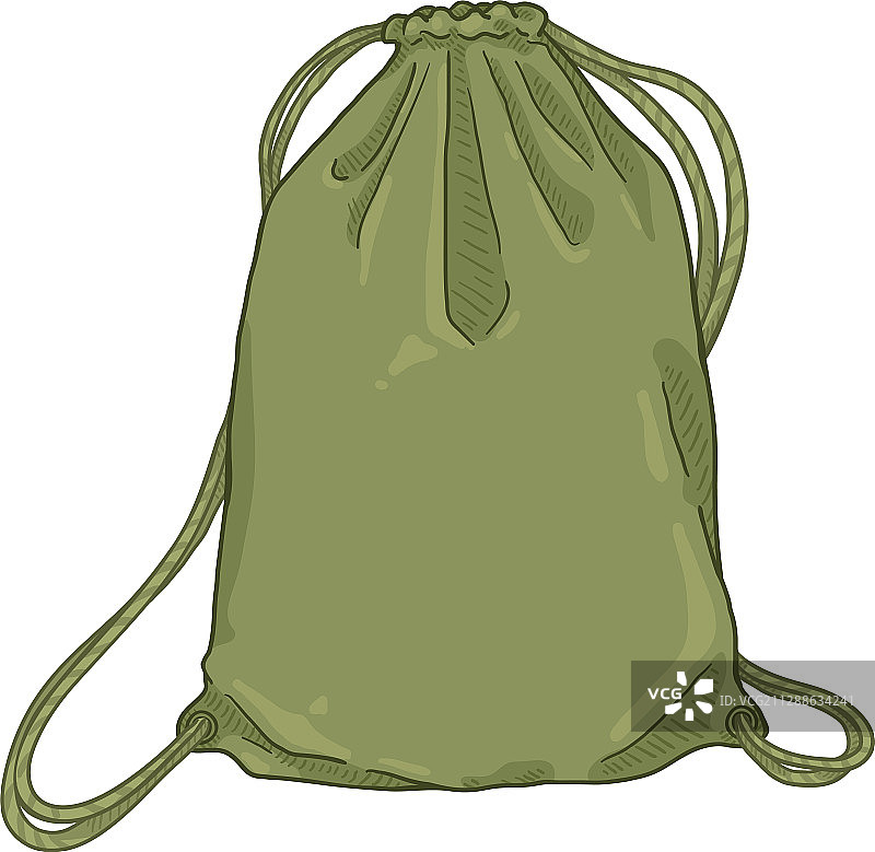 卡通卡其色束带背包图片素材