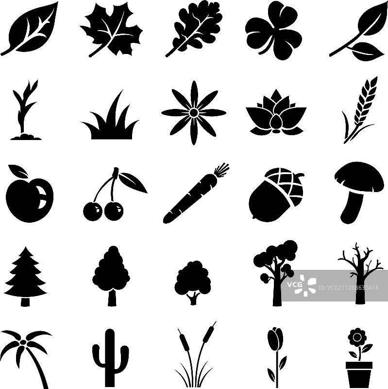 植物图标合集图片素材