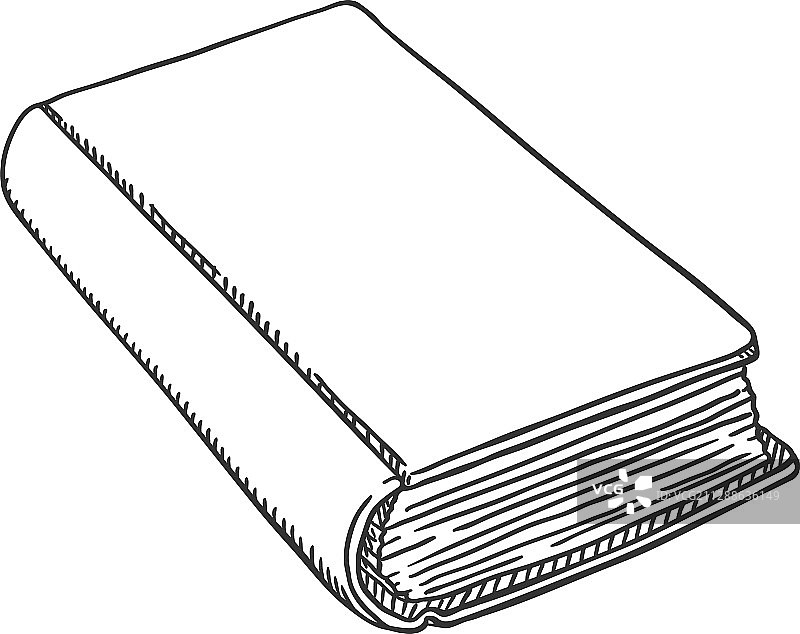 单本精装书素描图片素材