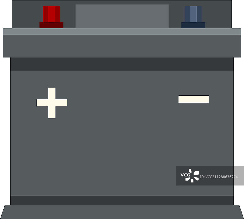 扁平风格灰色汽车电瓶图标图片素材