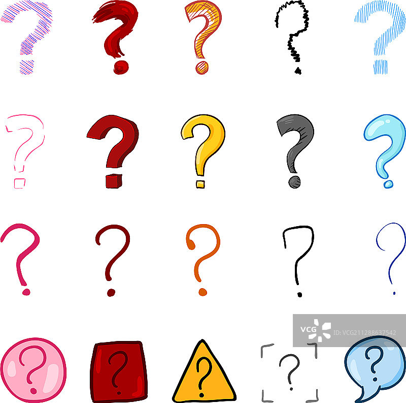 卡通问号合集图片素材