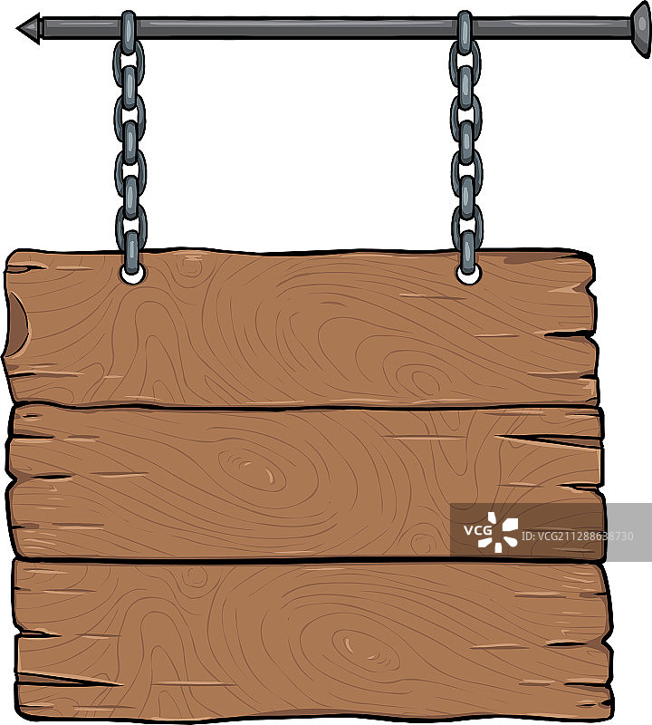卡通木制单标牌图片素材