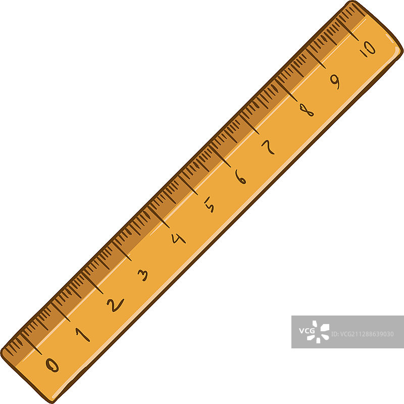 白色背景上的卡通单只尺子图片素材