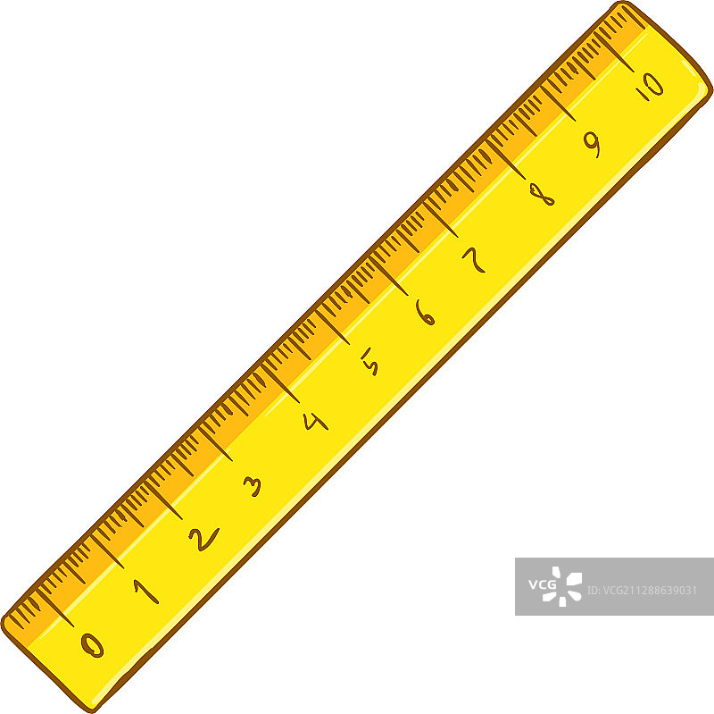 白色背景上的卡通单只尺子图片素材