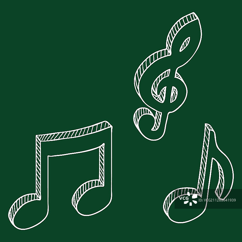 粉笔素描音符符号图案图片素材