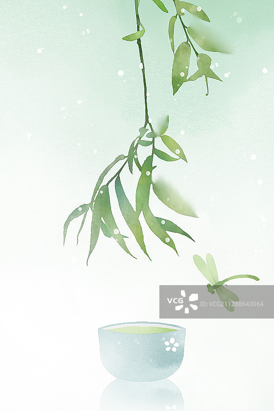 小暑中国风二十四节气插画图片素材