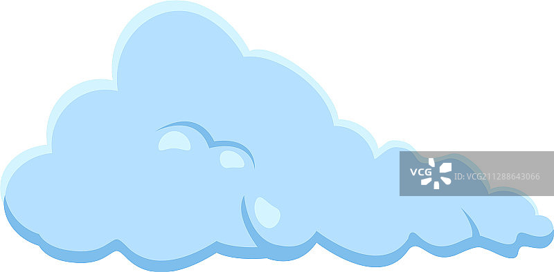 单个蓝色云朵图标图片素材