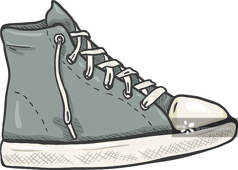 卡通休闲高帮鞋侧视图图片素材