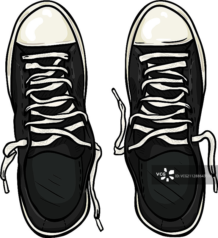 卡通休闲胶底鞋俯视图图片素材