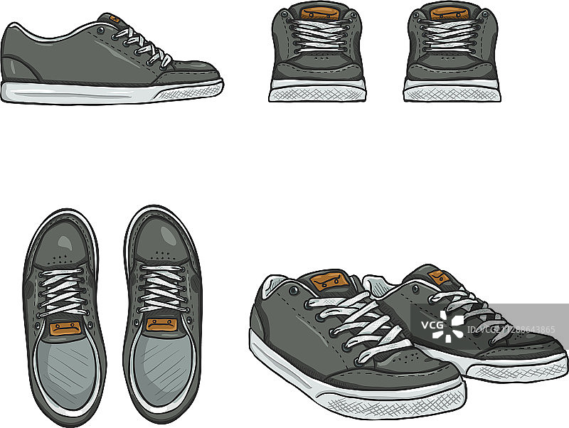 卡通溜冰鞋多角度合集图片素材