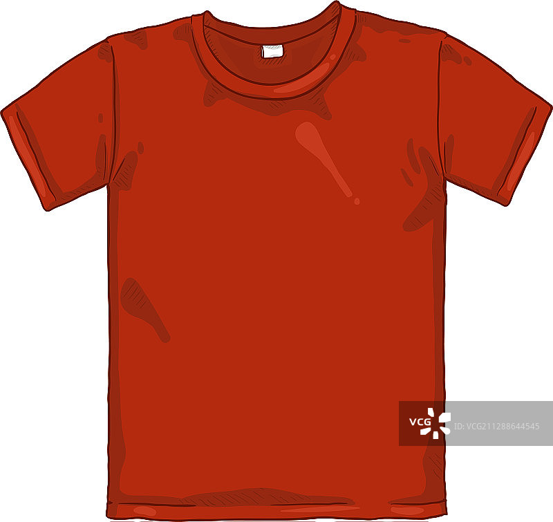 红色卡通T恤图片素材
