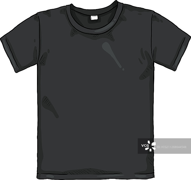 卡通黑色T恤图片素材