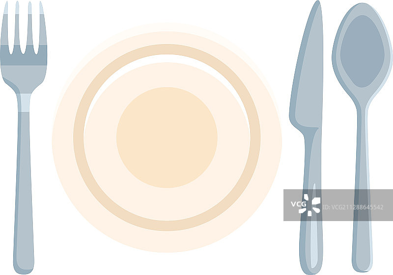 扁平风刀叉餐盘图标图片素材