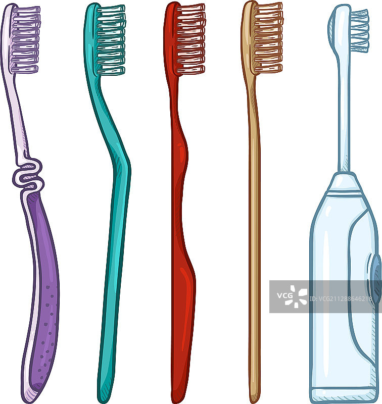 卡通牙刷（手动和电动）合集图片素材