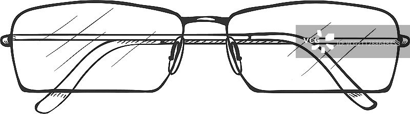 单个眼镜素描图片素材