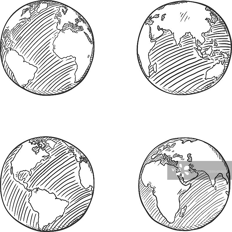 地球素描图片素材