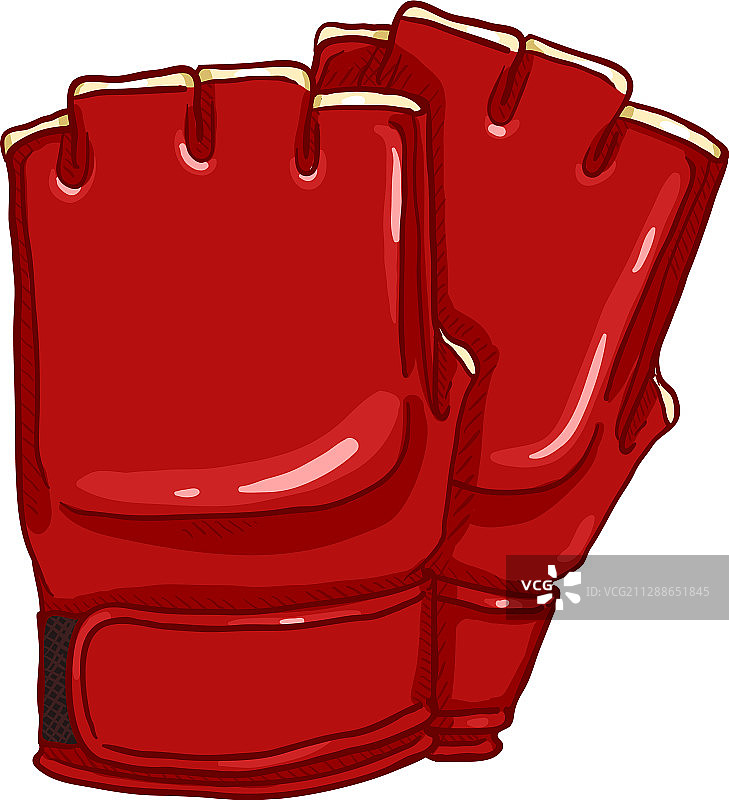 卡通红色综合格斗手套图片素材