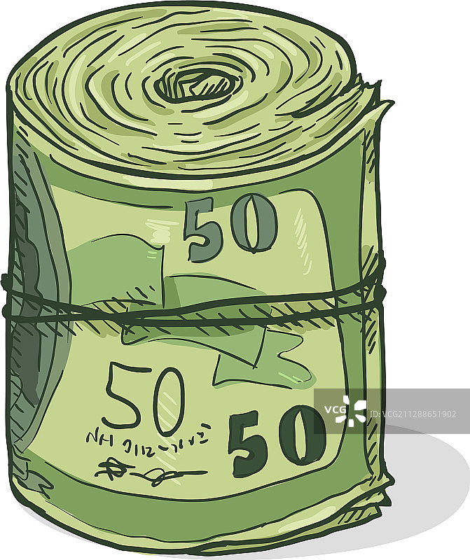 卡通卷轴钞票图片素材