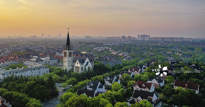 泰晤士小镇朝霞图片素材