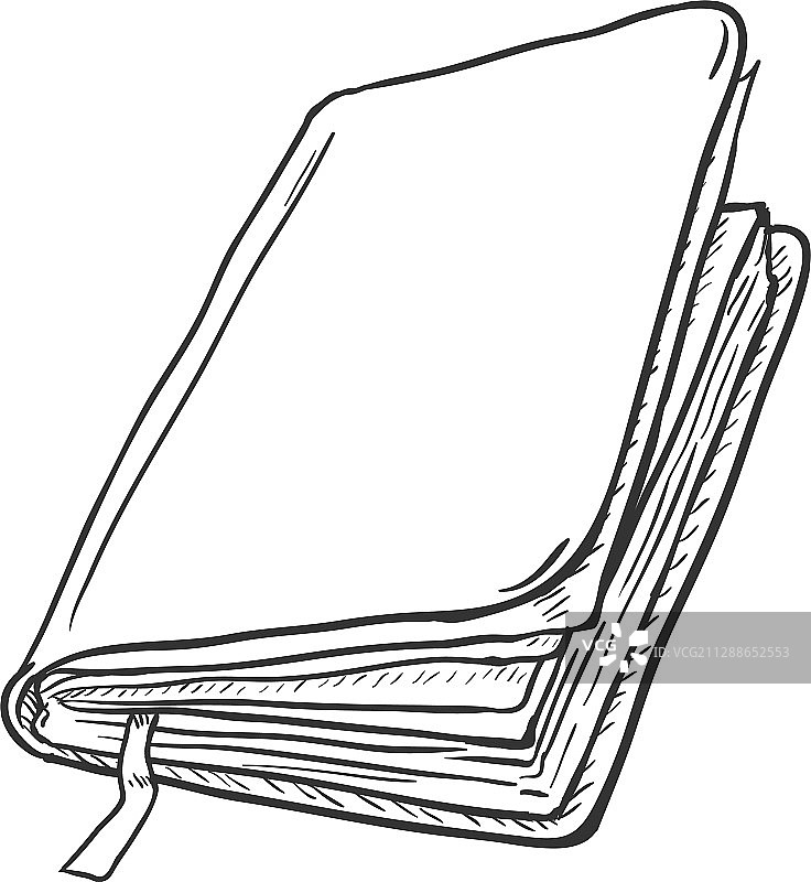 单只日记本素描图片素材