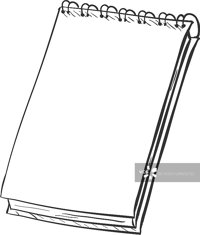 单个素描螺旋笔记本图片素材