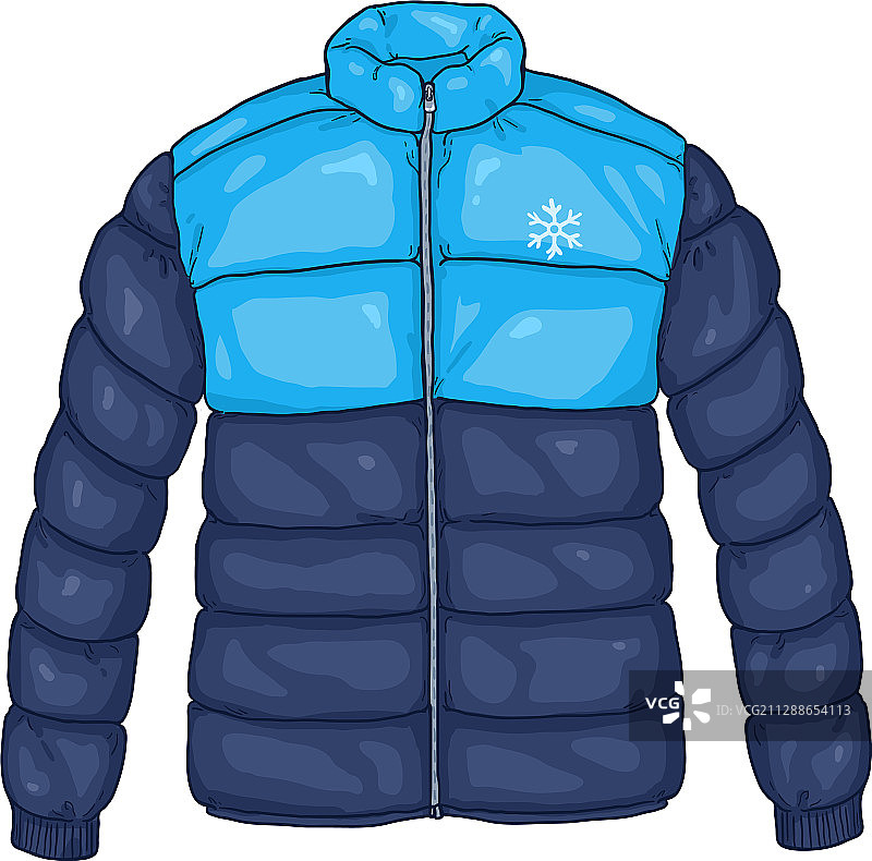 卡通蓝色羽绒服图片素材