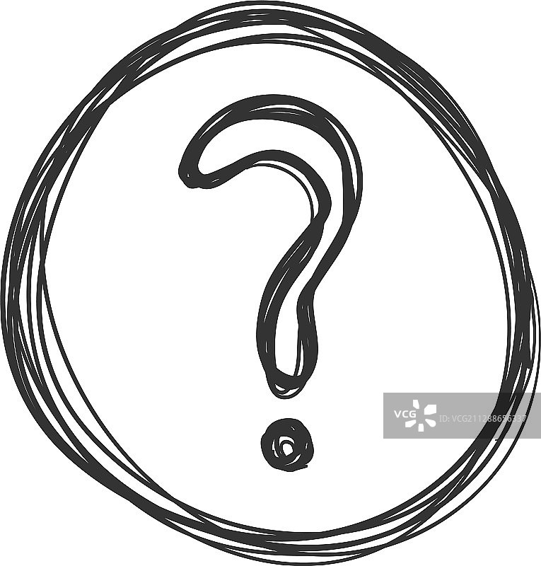素描圆形问号图片素材