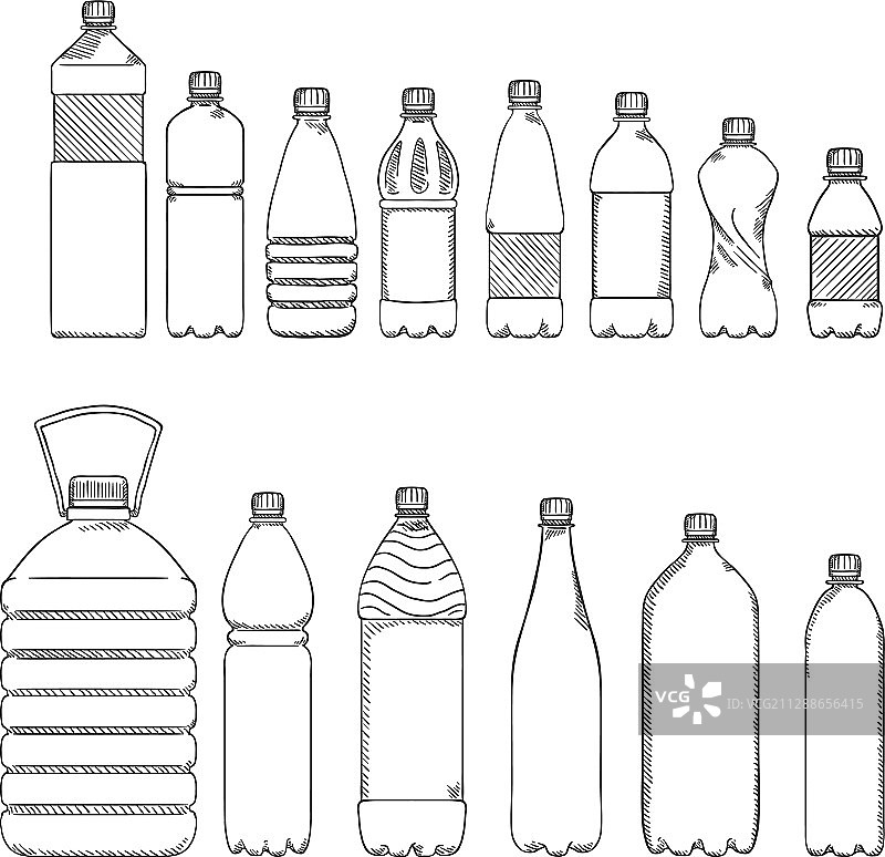 塑料瓶素描图片素材