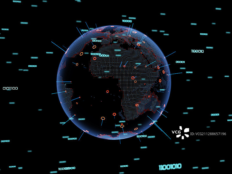 信息科学和数字科技充满地球和宇宙的每个角落图片素材