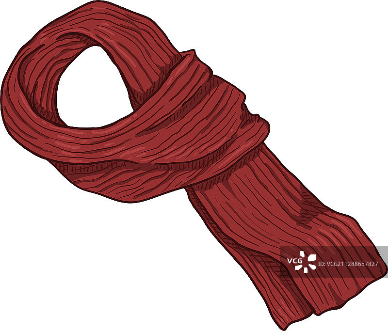 卡通红色针织围巾图片素材