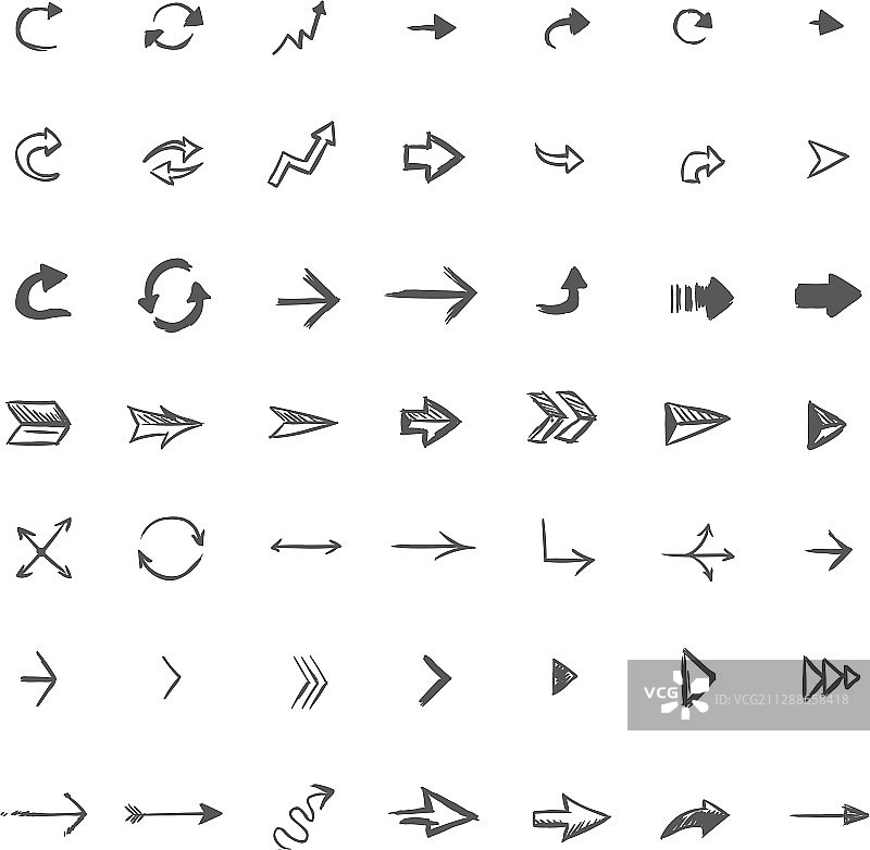 第49套草图箭头和光标图片素材