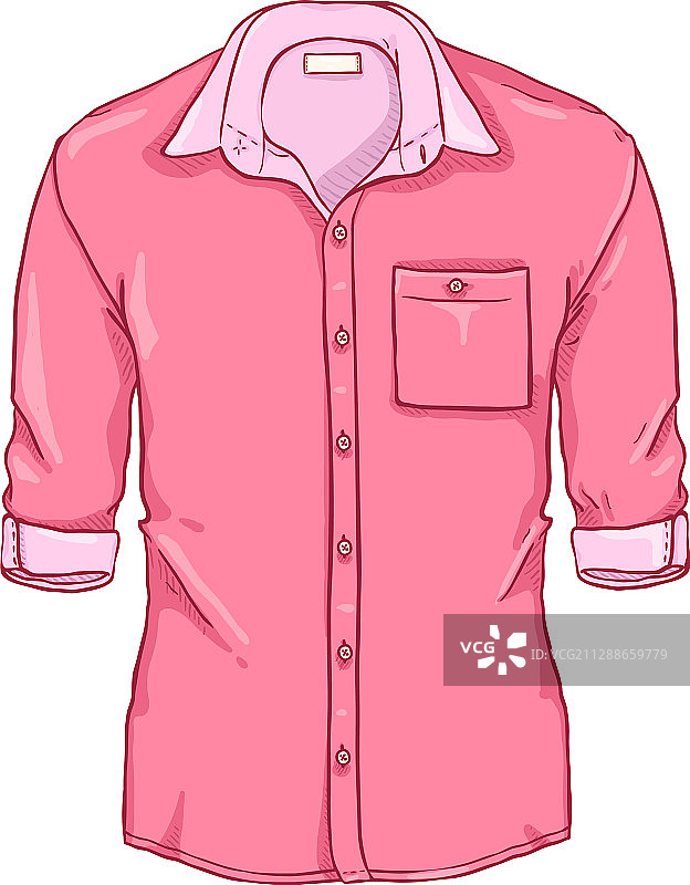 卡通粉色休闲男士卷袖衬衫图片素材