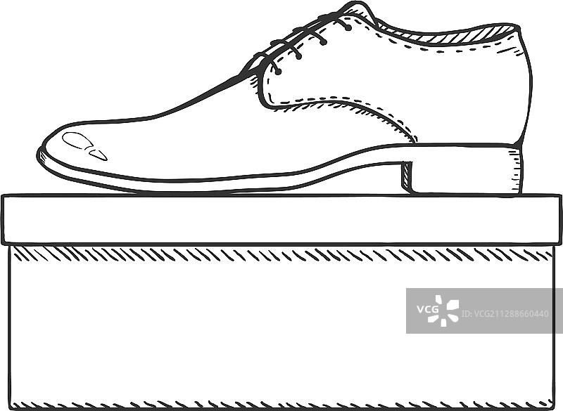 带鞋盒的男鞋速写图片素材