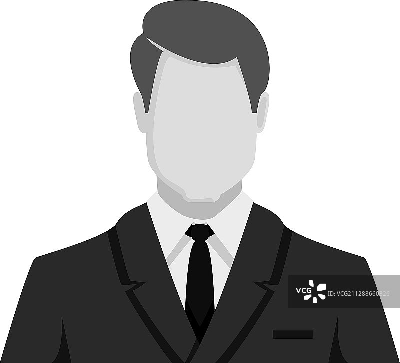 单色扁平风格图标 - 西装革履的商人图片素材