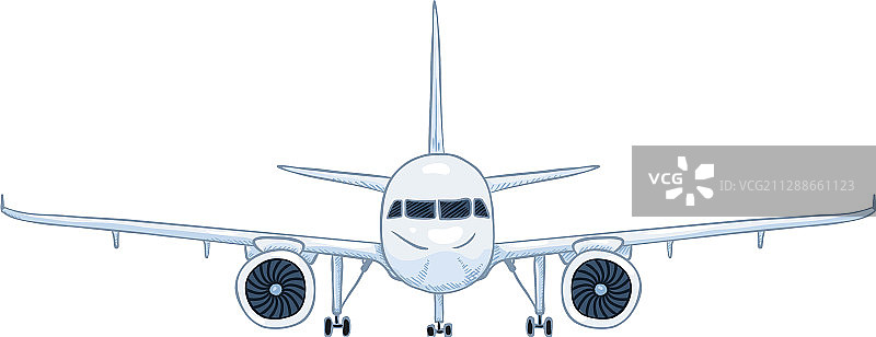 卡通白色客机图片素材