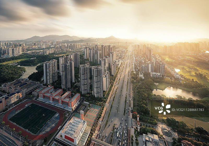 江门城市日落风光图片素材