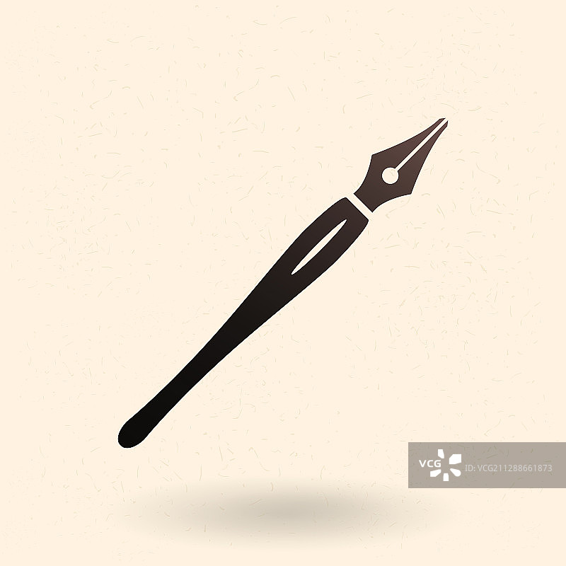 黑色剪影图标 - 花体笔图片素材