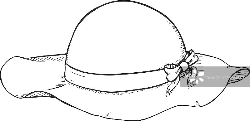 单只素描优雅女士帽子图片素材
